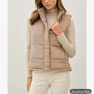 BE COOL Tan Puffer Vest